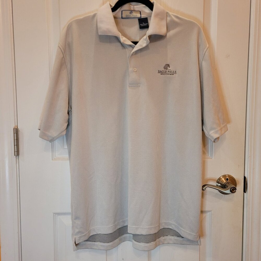 Eagle Falls Golf Course Light Gray Short Sleeve Golf Polo Size Large